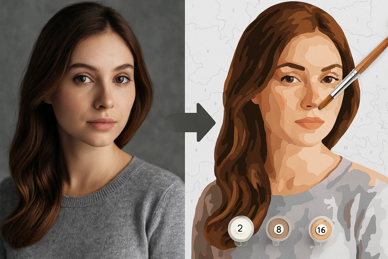 Превратите ваше фото в картину по номерам