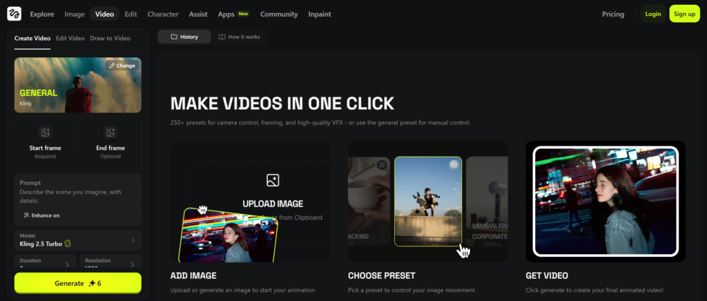 Рабочее пространство Higgsfield AI