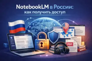 Обложка статьи: инструкция, как получить доступ и использовать NotebookLM в России