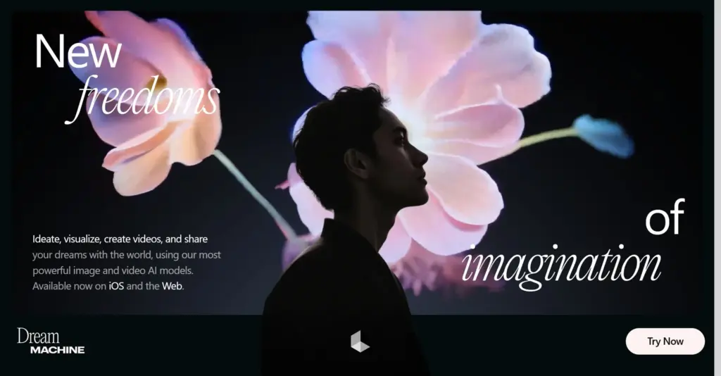 Luma Dream Machine начальная страница