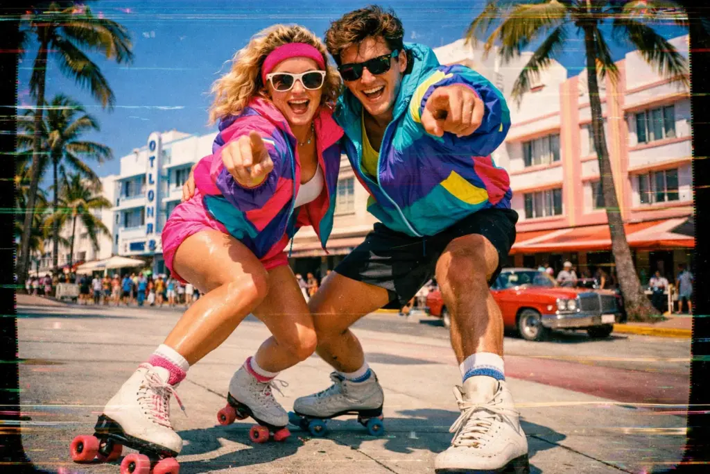 Фото в стиле 80-х - промт для фото на 14 февраля