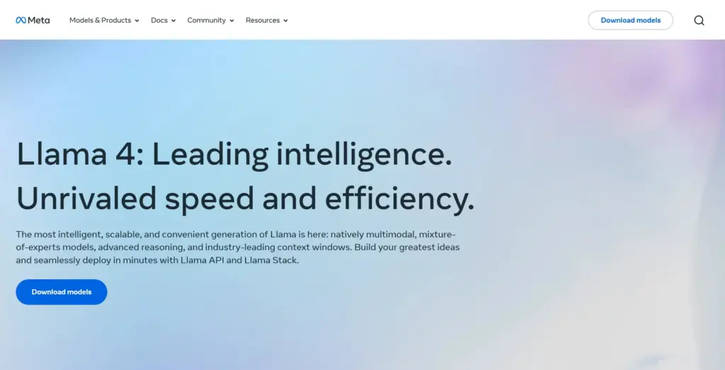 Llama главная страница