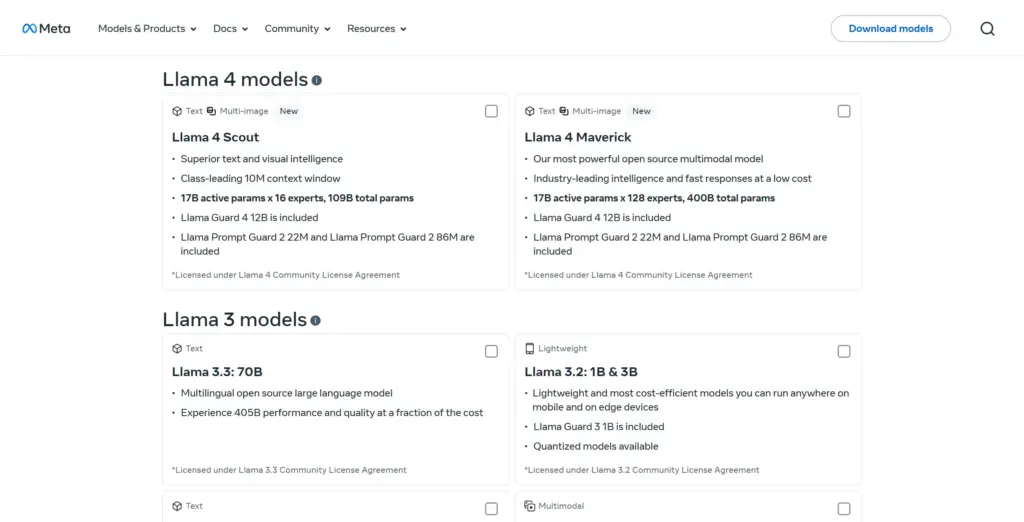 Llama модели для скачивания