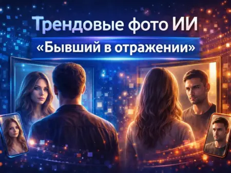Трендовые фото ИИ: Бывший в отражении зеркала в Nano Banana