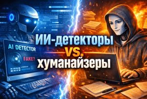 Детектор ИИ текста против очеловечивателей