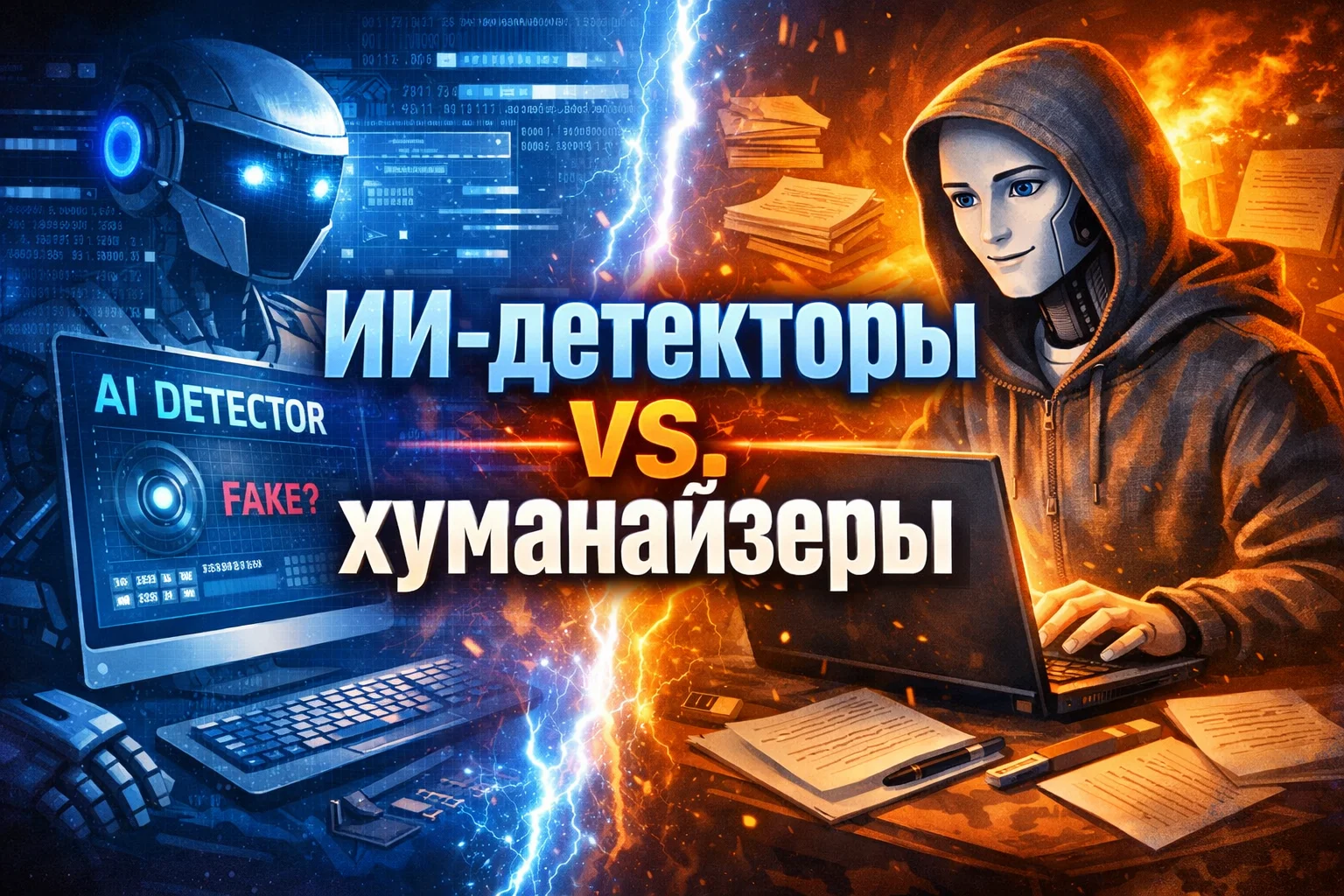 Детекторы ИИ текста против очеловечивателей