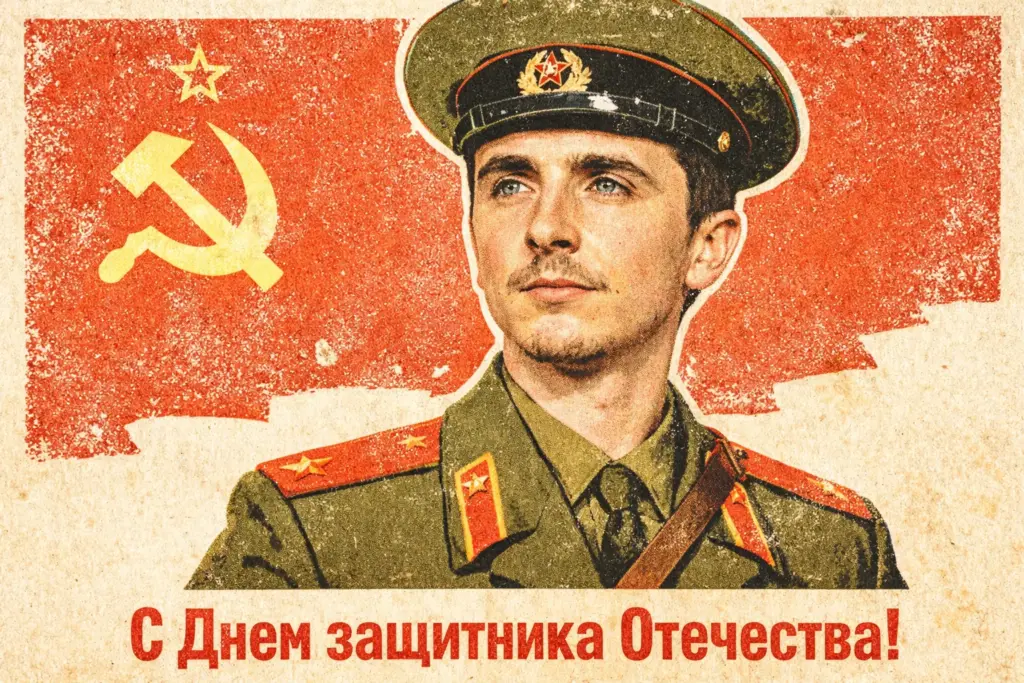 Открытки с 23 февраля в стиле СССР