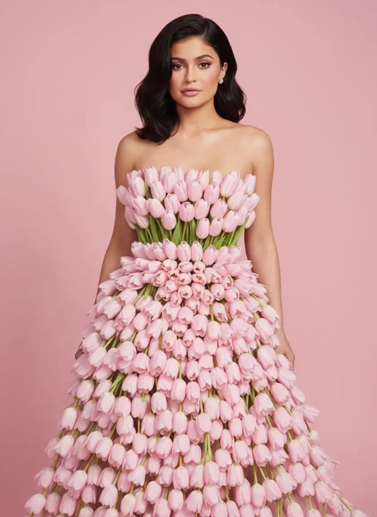 Платье из тюльпанов