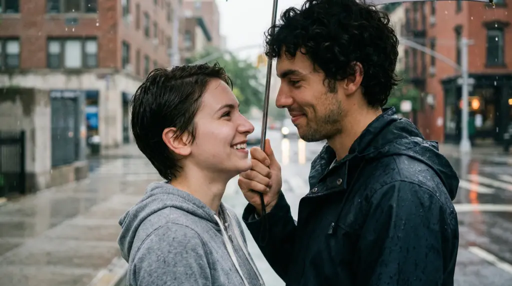 Влюбленный взгляд в городском пейзаже