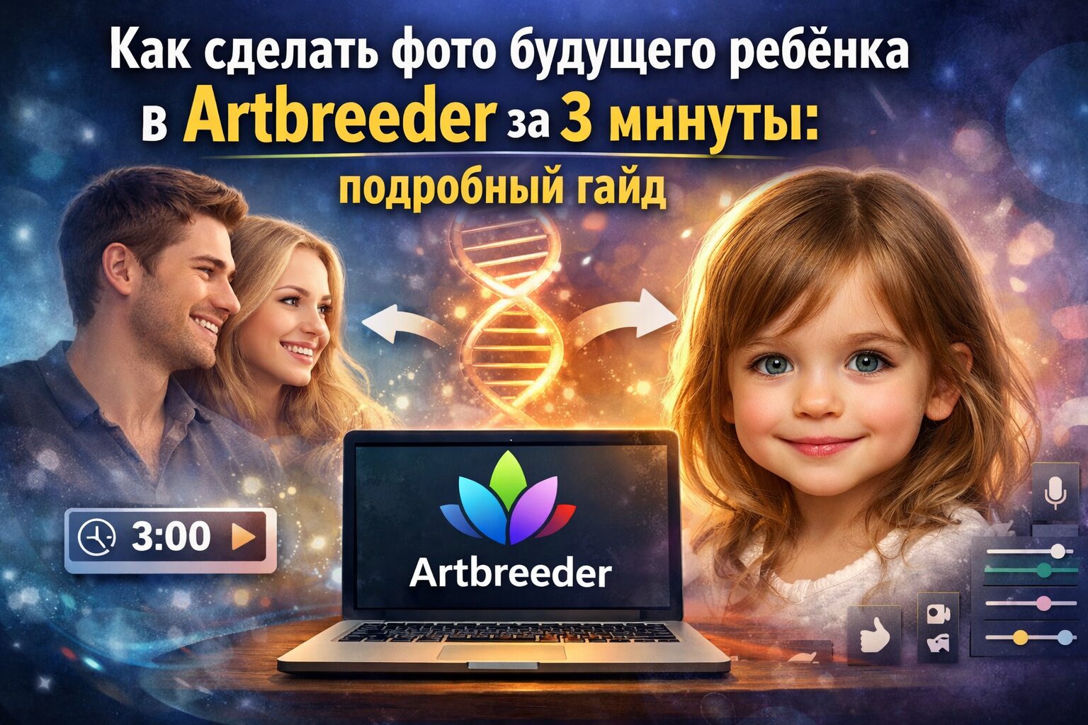 Как объединить людей с разных фото в одну в Artbreeder