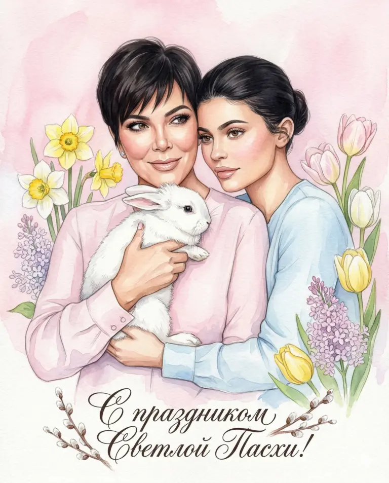 Акварельная открытка с Пасхой