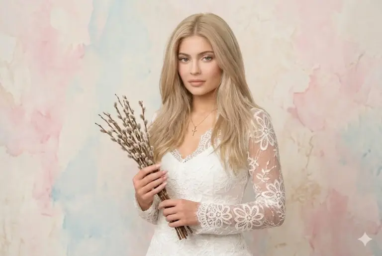 Промт для фото с вербой девушке