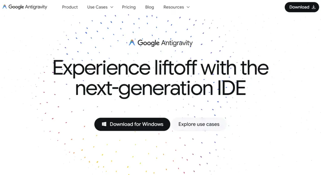 Стартовый экран Google Antigravity