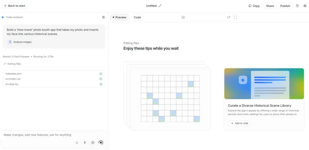 Кнопка I’m Feeling Lucky в Google AI Studio