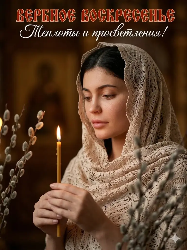 Промпт для открытки с Вербным воскресеньем