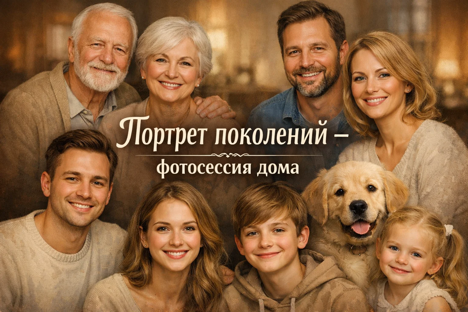 Промты для создания семейного портрета поколений