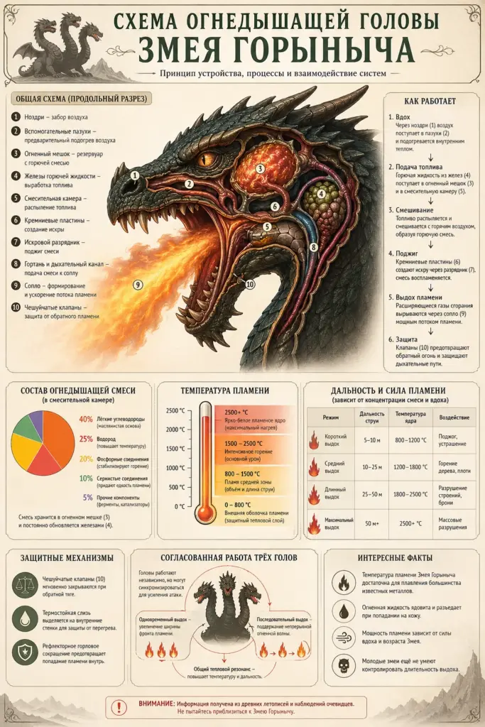 Результат генерации GPT Image 2 - схема головы Змея Горыныча