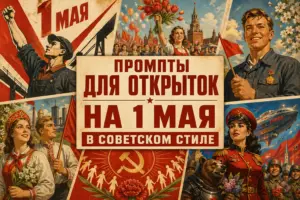 Промт для ретро-открытки на 1 мая