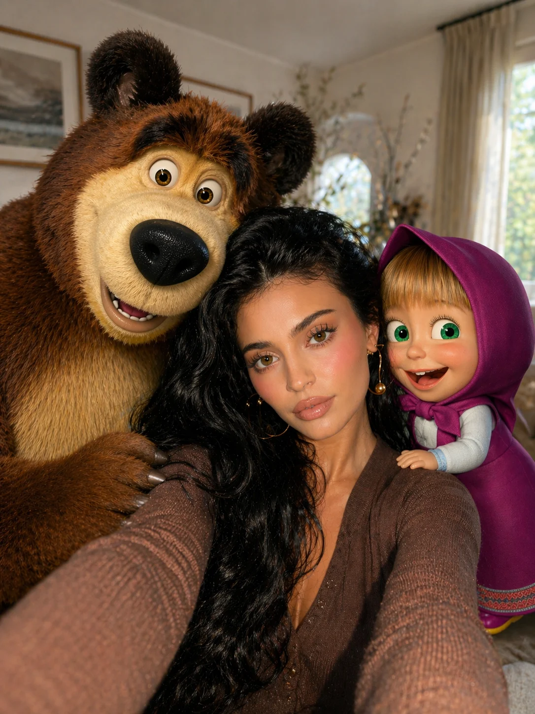 Селфи с мультяшкой