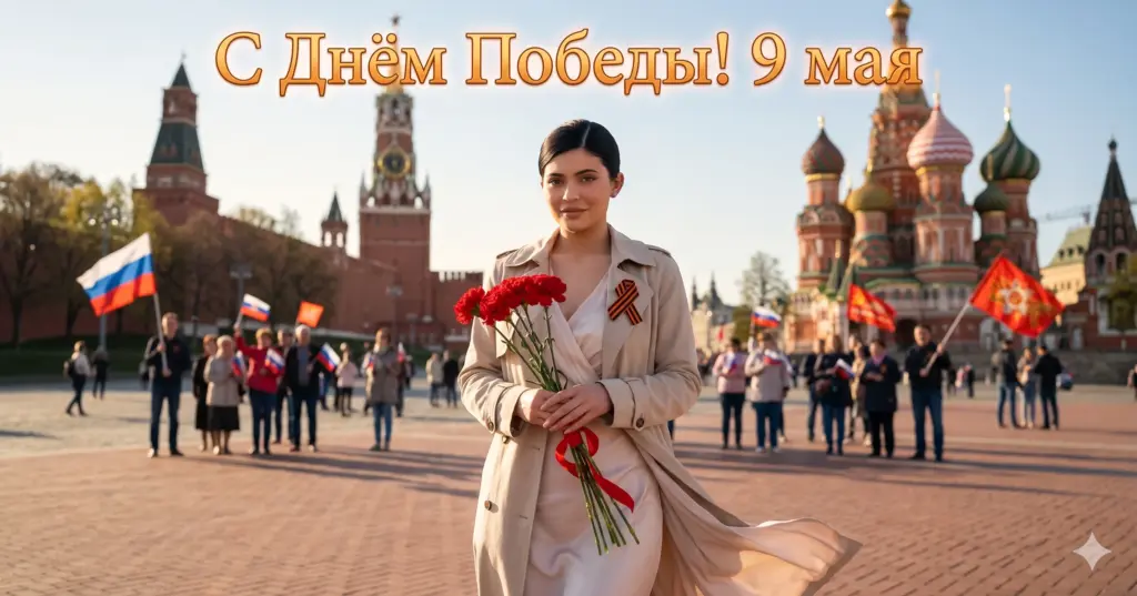 Праздничное фото на фоне Кремля
