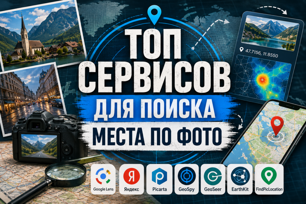ТОП сервисов для поиска места по фото: Google Lens, Яндекс, Picarta, GeoSpy, GeoSeer, EarthKit, FindPicLocation.