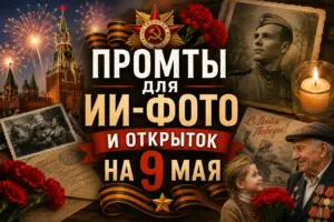 ИИ-фото на 9 Мая: открытки и промпты для Дня Победы