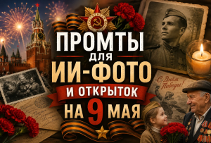 ИИ-фото на 9 Мая: открытки и промпты для Дня Победы