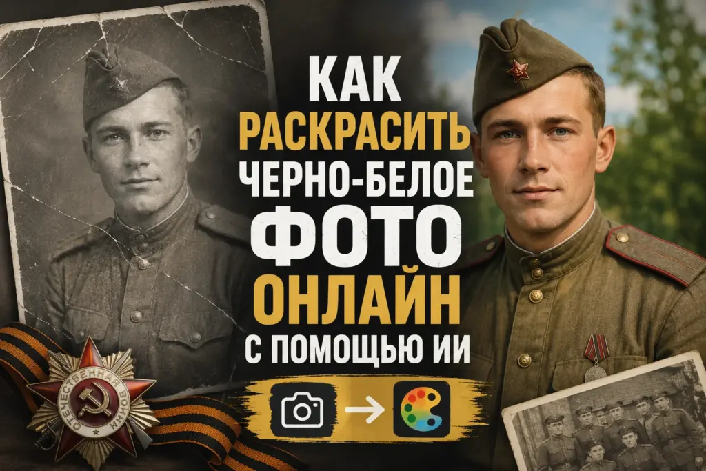Как раскрасить черно белое фото