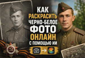 Как раскрасить черно белое фото