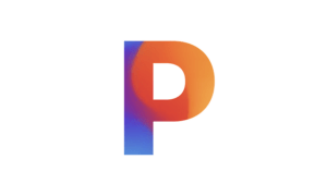 Логотип Pixelcut AI в виде буквы P с ярким оранжево-синим градиентом на белом фоне.