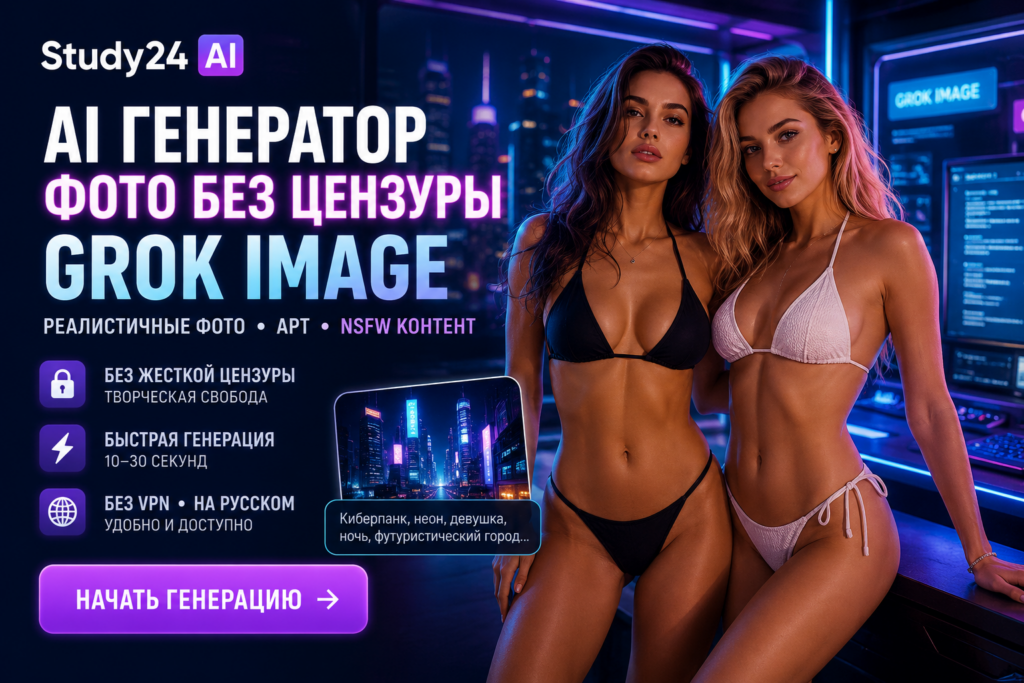AI генератор фото без цензуры Grok Image – Study24 AI