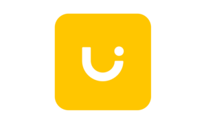 Официальный логотип ИИ-платформы для дизайна интерфейсов Uizard на желтом фоне.