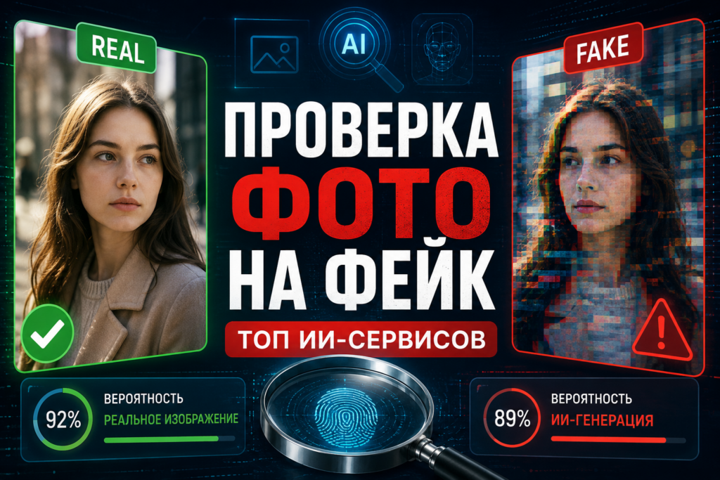 Проверка фото на фейк и определение ИИ-генерации изображений с помощью онлайн-сервисов.