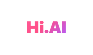 Логотип Hi.AI с розово-фиолетовым градиентом на белом фоне