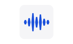 Синяя иконка звуковой волны сервиса Voice AI на белом округлом фоне