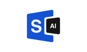 Логотип Microsoft SharePoint с добавлением символов AI, символизирующий интеграцию искусственного интеллекта.