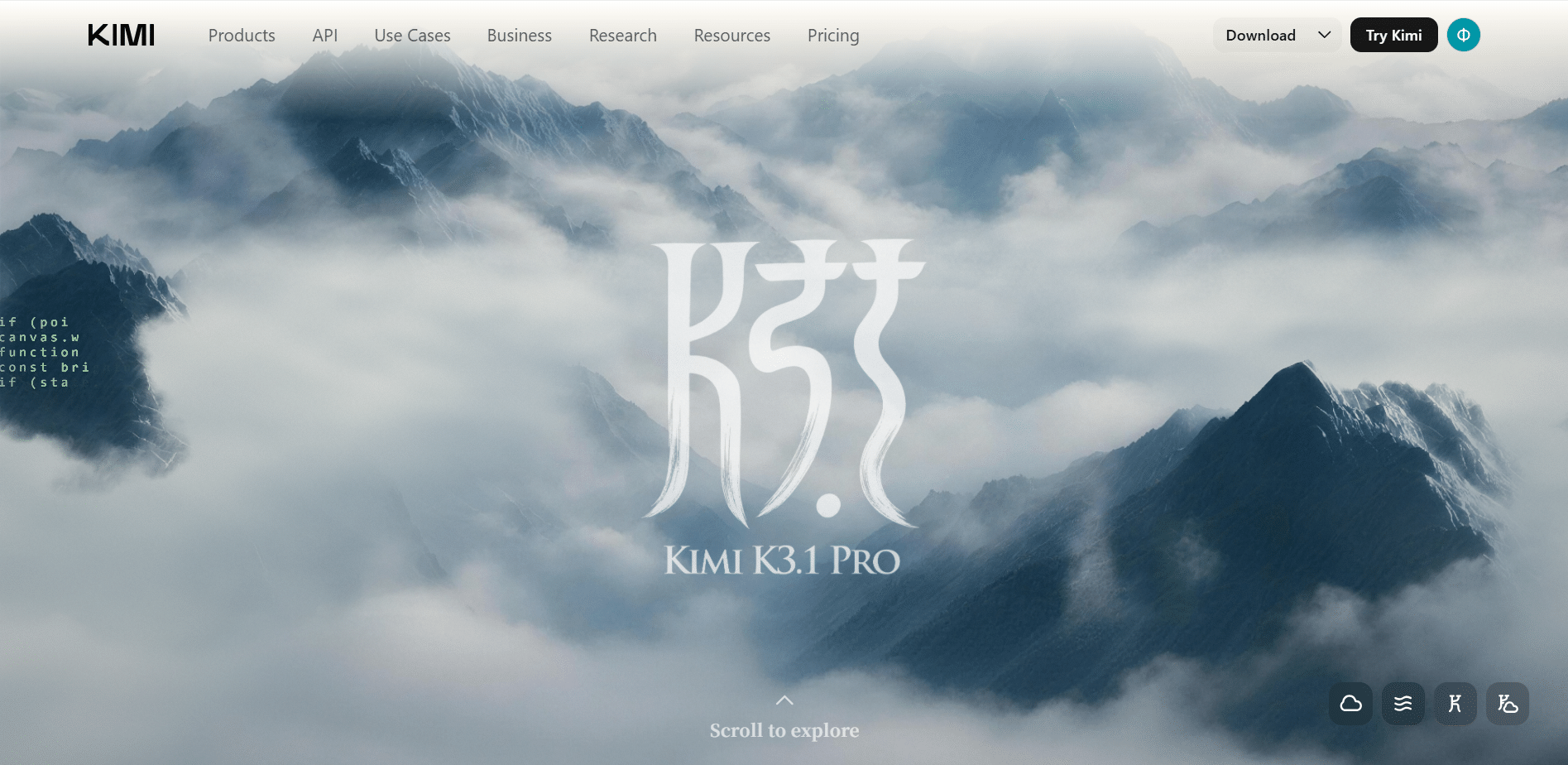 Официальная страница модели Kimi K3.1 Pro компании Moonshot AI