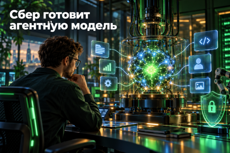 Сбер готовит агентную модель — инженер, нейросеть и символ защиты